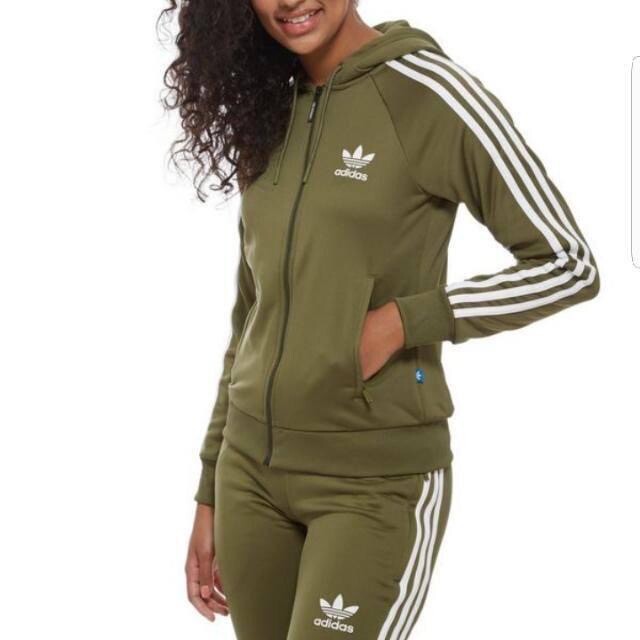 adidas khaki green tracksuit