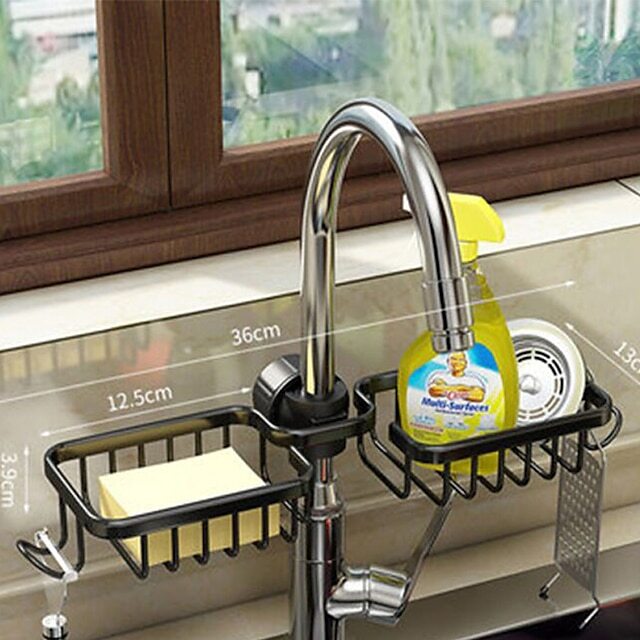 Home Kitchen Bathroom Faucet Sink Sponge Hanging Tap Storage Holder Drain Rack