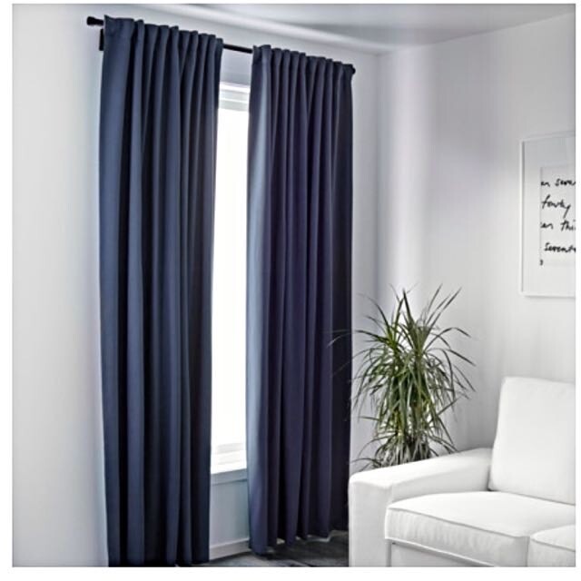 Ikea Werna Blackout Curtains 1 Pair Dark Blue In Brentford