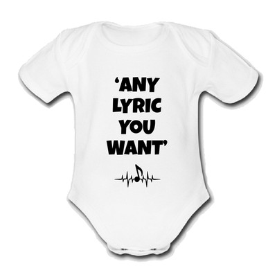 Tim @ Bendzko@ babygrow baby vest LYRIC gift custom LYRICS