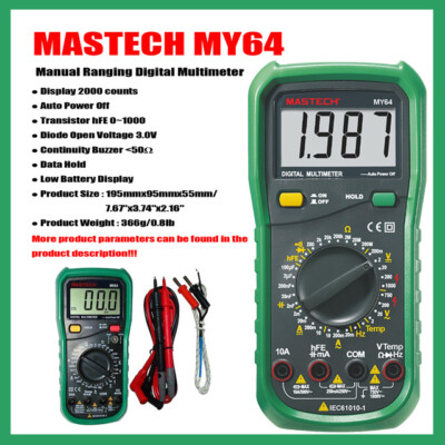 MASTECH MY60 MY61 MY62 MY63 MY64 MY65 MY68 Manual Ranging Digital Multimeter