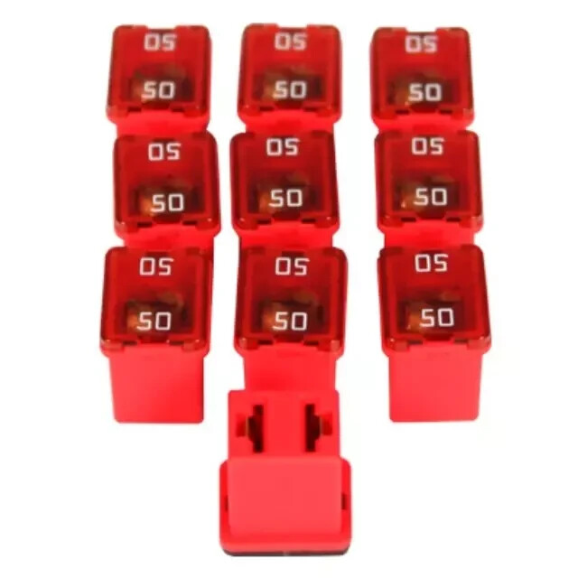 10 PACK Ford 50 AMP Red Mini Fuse Square 7T4Z-14526-E