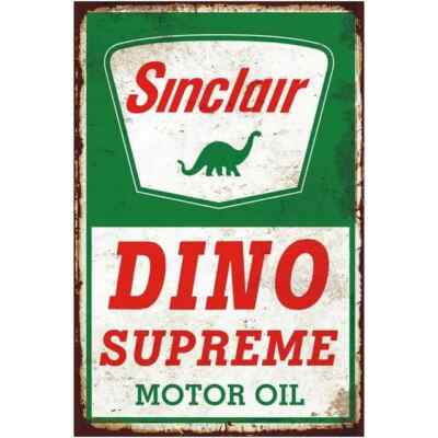 Sinclair Dino Supreme Motor Oil Novelty Metal Sign 5.5'' x 8'' Wall Art