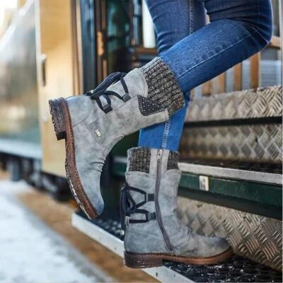 New Waterproof Ladies Snow Winter Boots Womens Warm Shoes Non-slip Mid Calf Size