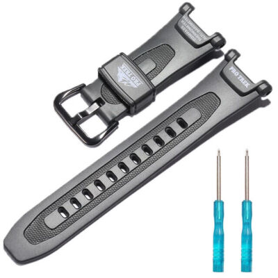 28mm Rubber Watch Band Strap For Casio Pro Trek Prg-240 PRG-40 Pathfinder Black