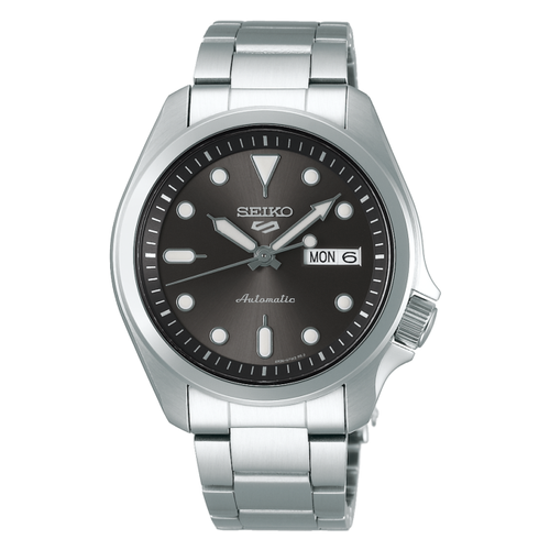 Pre-owned Seiko 5 Sports 24-jewel Automatic Grey Dial Ss Bracelet Men's Wrist Watch Srpe51