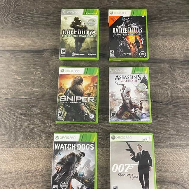Lot of 6 Microsoft Xbox 360 Shooter Games Call of Duty 007