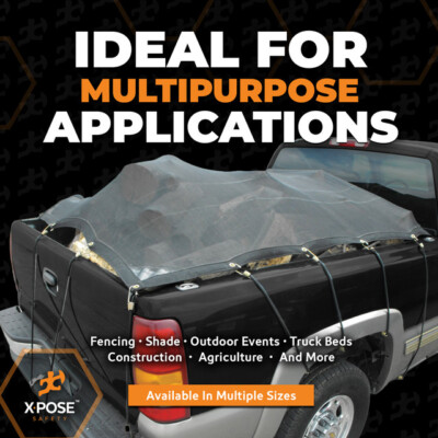 Xpose Safety Heavy Duty Mesh Tarp, 7’ x 14’ Multipurpose Black Protective Cover