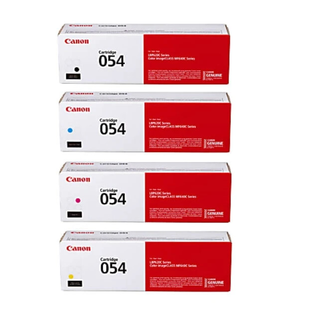 Genuine Canon 054 Toner Cartridge Set of 4 Black, Cyan