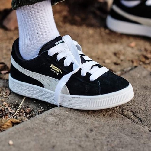 

Puma Замшевые классические детские молодежные спортивные кроссовки Черные кроссовки, Черный, Puma Suede Classic