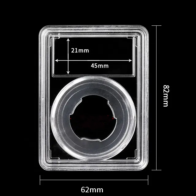 8-Pack Premium Acrylic Coin Slab Holder with 19mm Sizing Ring for US Cents Penny