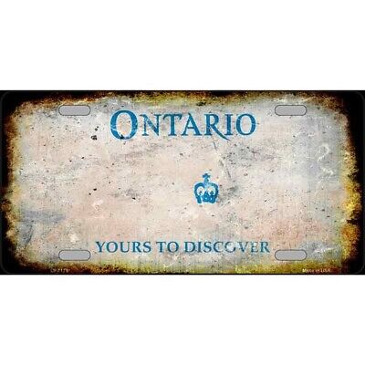 Ontario Canada Rusty License Plate Metal Sign Plaque ACar Truck Wall Home Decor