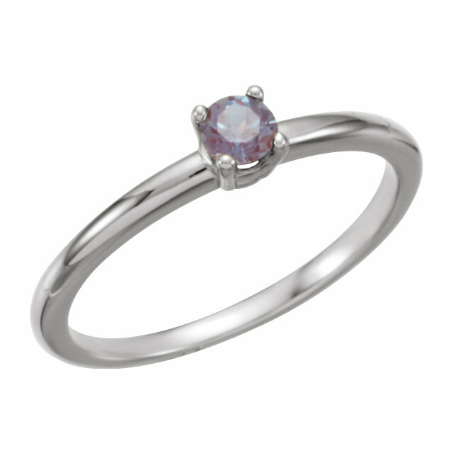 Genuine Alexandrite "June" Youth Birthstone Ring In 14K ...