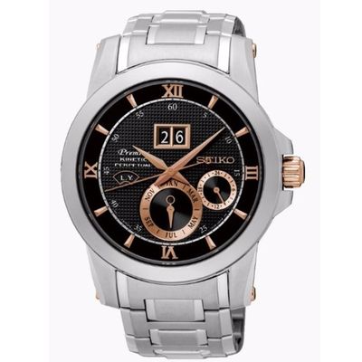 SEIKO PERPETUAL CALENDAR 腕時計 Seiko Premier Kinetic Perpetual Calendar Men's Watch SNP136P1 | eBay