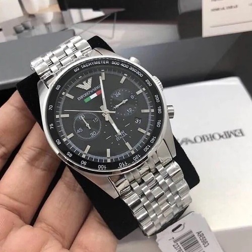 腕時計 ENPORLO ARMANL New Emporio Armani AR5983 Sportivo Silver Tone Stainless