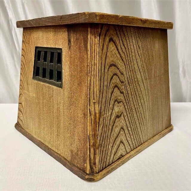 Vintage Japanese Ariake Lantern Light stand hidden box wooden Retro Antique
