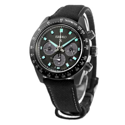 Pre-owned Seiko Prospex Sbdl105 Speedtimer The Black Series Solar Chrono Watch Men Limited