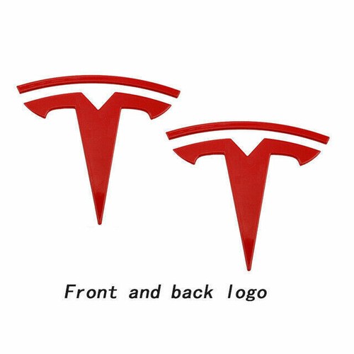 Metal Alloy Front Hood & Rear Tesla Emblem T Logo Badge For Tesla Model 3