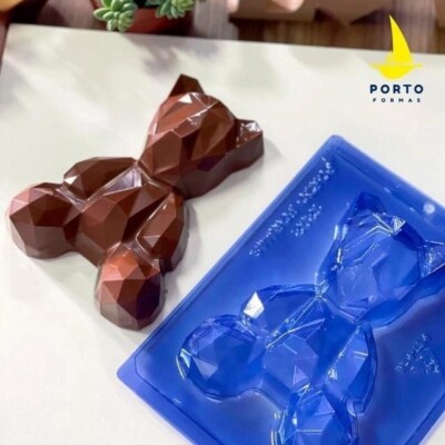 Geometric Teddy Bear (Breakable) - 3 Part Chocolate Mold, silicone