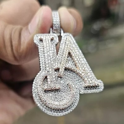 2.20Ct Round Lab Created Moissanite Customize Pendant 14K Two Tone Gold Plated
