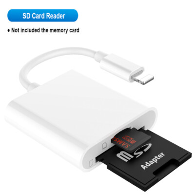TF/SD Card Adapter Camera Reader for iPad iPhone6 7 8 Plus 12 13 14 15 Pro X Xs