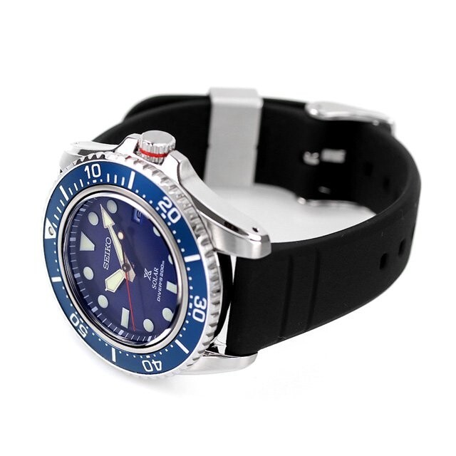 Pre-owned Seiko Prospex Sbdj055 Blue Diver Scuba 200m Solar Sapphire Stainless Watch Japan