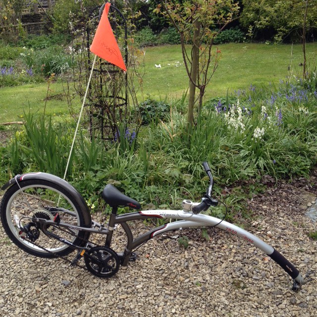 Adams alloy tagalong trailer bike, silver and black in Stroud