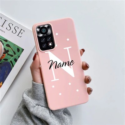 Custom Letters Name Case for Xiaomi Redmi Note 11 Pro Case Silicone Cover