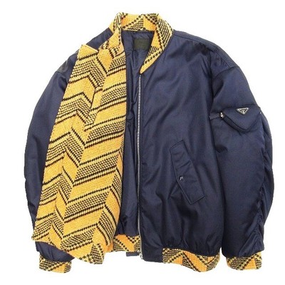 PRADA by Raf Simons 21AW Re Nylon Knit Bomber Jacket Collection archive M Navy