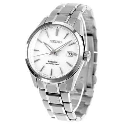 Pre-owned Seiko Presage Sarx115 White Sharp Edged Mechanical Men's Watch In Box