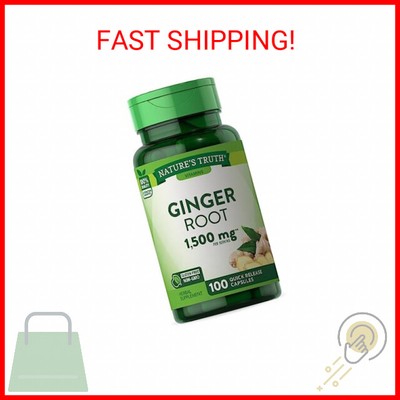Nature's Truth Ginger Root Capsules | 1,500mg | 100 Count | Non-GMO and Gluten F