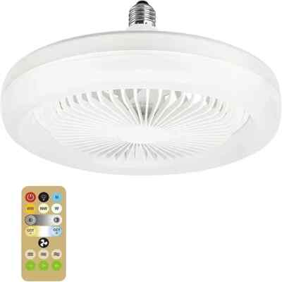 Modern Smart Led Ceiling Fan Light E27 Remote Control Adjustable 3 Speed AC