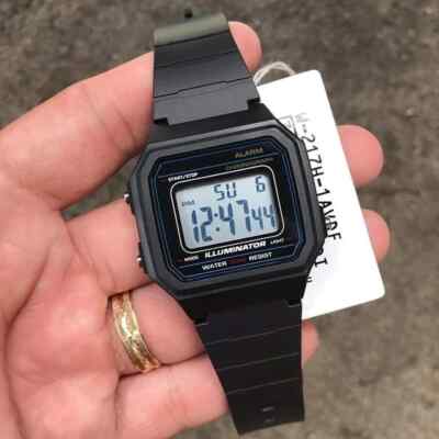 F91W-1,   7 Year Battery Chronograph Watch, Black Resin Strap, Alarm, NEW