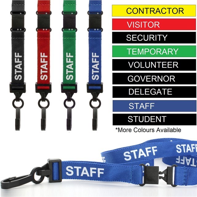 Coloured Top Vinyl Badge Holder with Grey Staff Safety Breakaway Lanyard