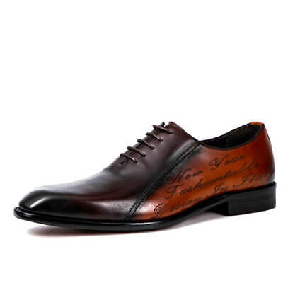 Mens Dress Shoes Formal Business Lace-up Full Grain Leather Shoes