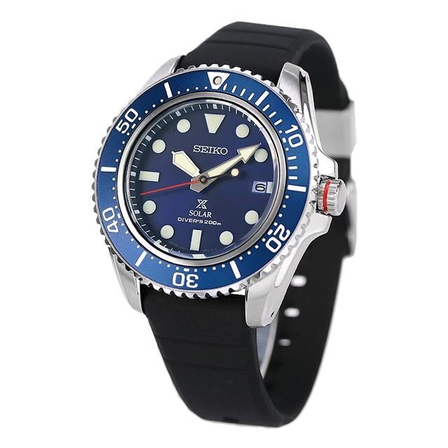 Pre-owned Seiko Prospex Sbdj055 Blue Diver Scuba 200m Solar Sapphire Stainless Watch Japan