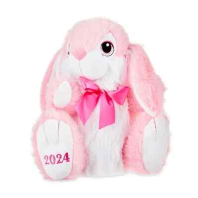 Bunny Hoppy Hopster 2024 Pink Easter Plush Rabbit Bow 15'' Baby Gift Any gift