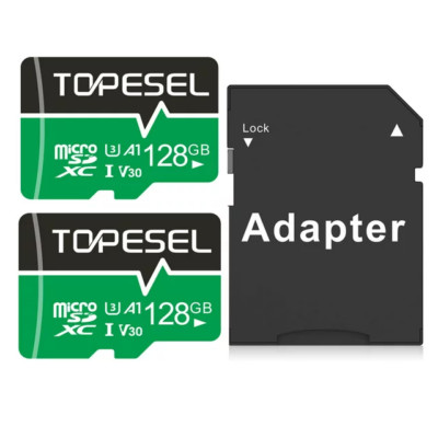 TOPESEL Micro SD Cards 2pcs 128GB Extreme Pro U3 Class 10 Memory Card High Speed