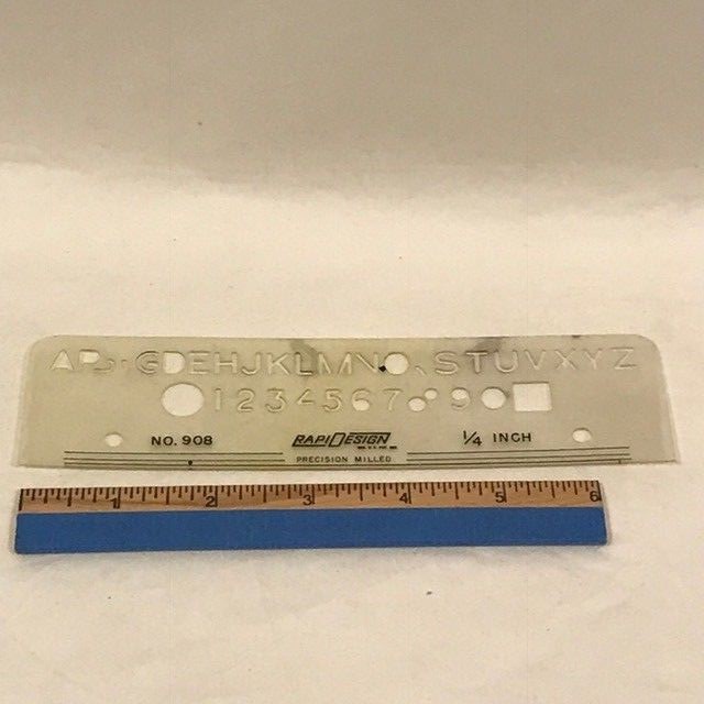RapiDesign No. 908 1/4 Inch Lettering Guide Template - Drafting - Pre-Owned