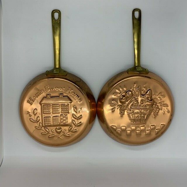 Vintage Copper Small Pan Wall Hanging Decor Lot of 3