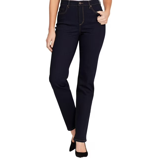 Gloria Vanderbilt Petites High-Rise Straight Leg Jeans Women's 10PS Rinse Noir~ - Picture 1 of 15