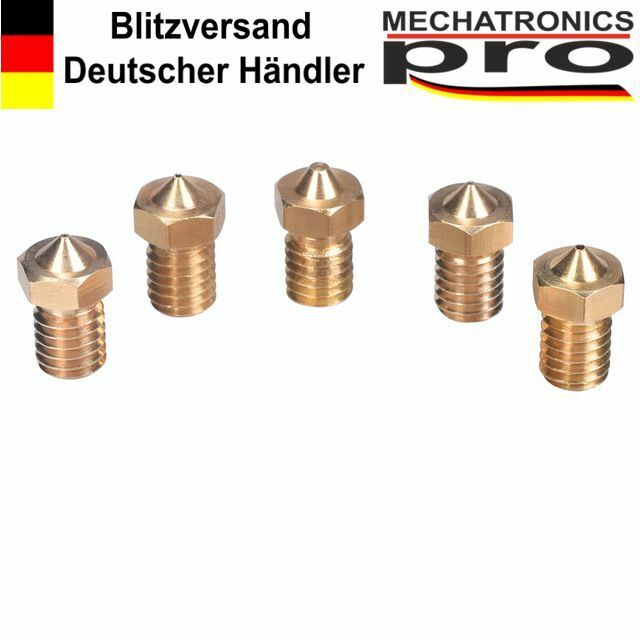 5 Stück 3D Drucker Nozzle 0.4 mm 1,75 mm Düse Gewinde M6 Extruder Hochwertig