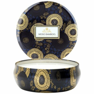 Voluspa Moso Bamboo 3 Wick Tin Candle 12 Oz