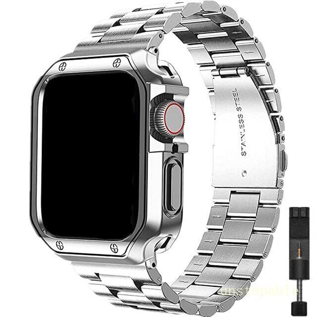 Case+ Stainless Steel Metal Strap for Apple Watch Series 9 8 7 6 SE 5 Ultra 2 49