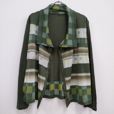 Haat ISSEY MIYAKE Patterned jacket 3 Cupra polyester cardigan green 4-0603M 