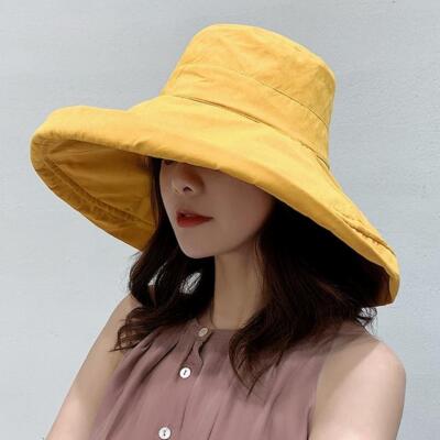 Womens Wide Brim Fisherman Hat Beach Bucket Summer Foldable Cap Sun Protection ~