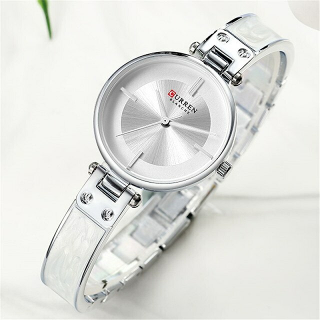 Orologio Da Polso Curren 9058 Donna Analogico Quarzo Moderno Fashion Silver lac
