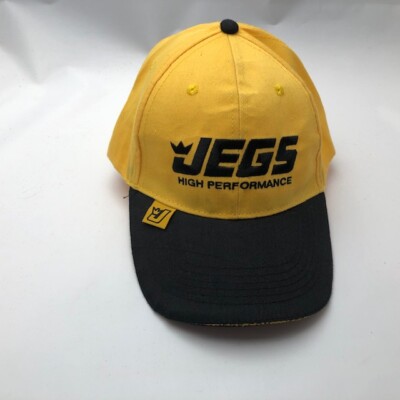 JEGS High Performance Auto Parts Hat Cap Adjustable OSFM Yellow Black Automotive