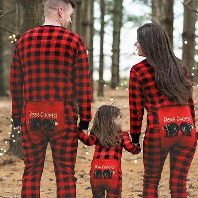 Family Pajamas Mother Father Kids Baby Plaid Print Sleepwear Christmas Nightwear