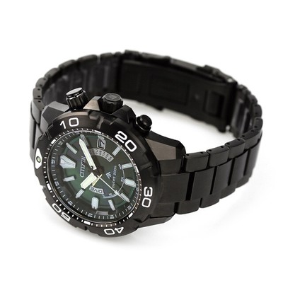 Pre-owned Citizen Promaster Marine As7146-58w Light In Black Solar Men Watch In Box